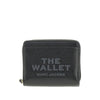 grained leather mini compact wallet