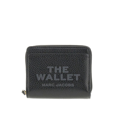 grained leather mini compact wallet