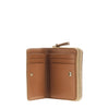 grained leather mini compact wallet