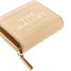 grained leather mini compact wallet