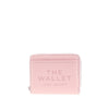 grained leather mini compact wallet