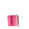 grained leather mini compact wallet