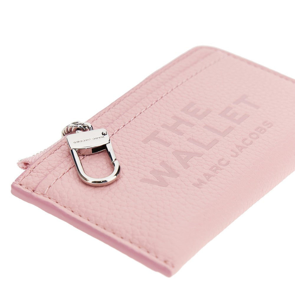 grained leather zip wallet