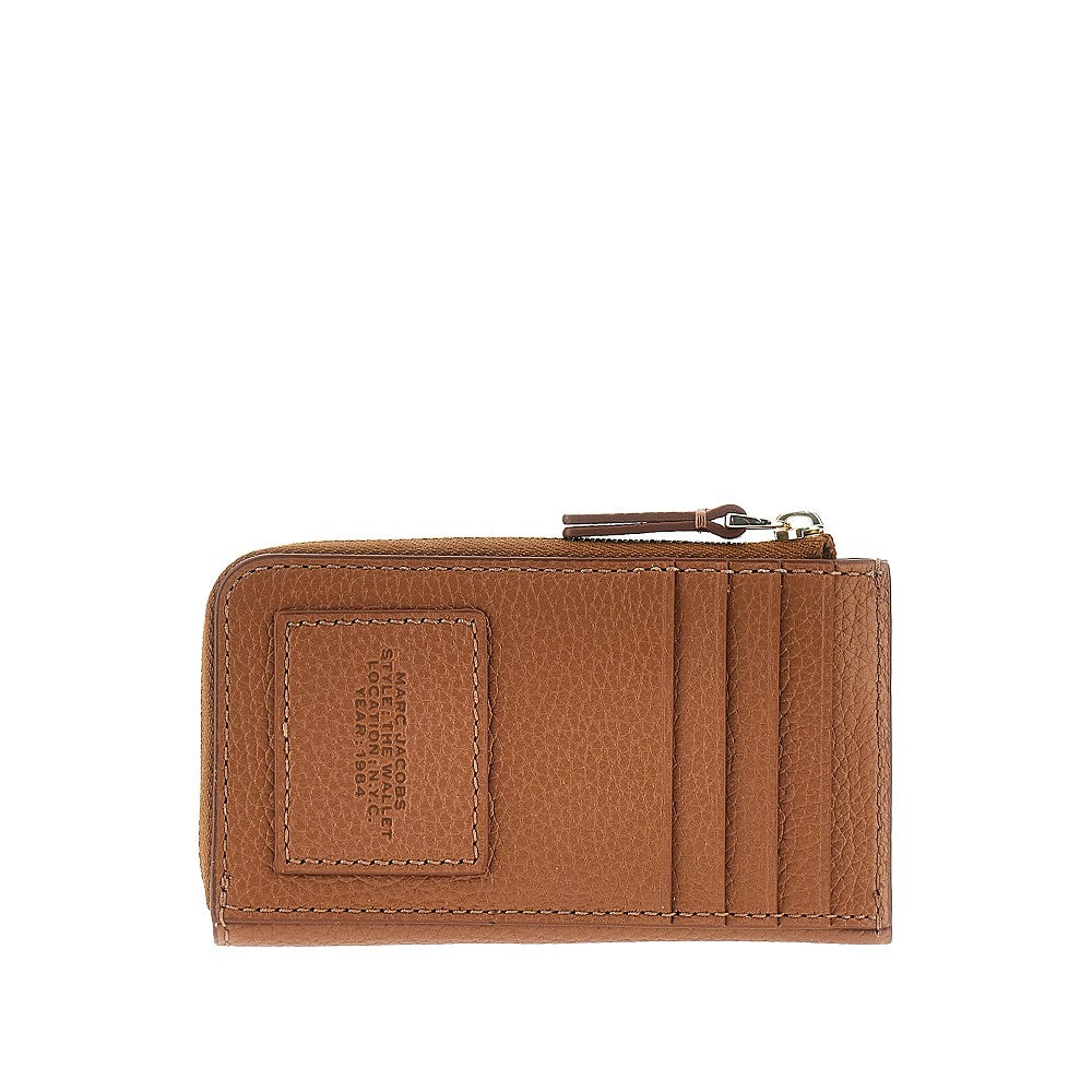 grained leather zip wallet
