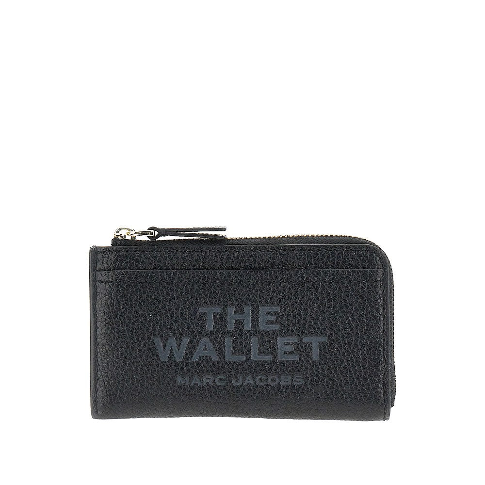 grained leather zip wallet