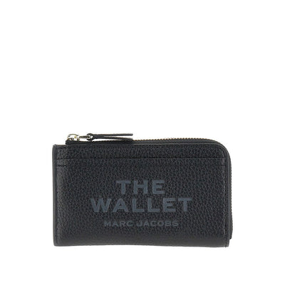 grained leather zip wallet