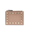 rockstud grained leather coin purse