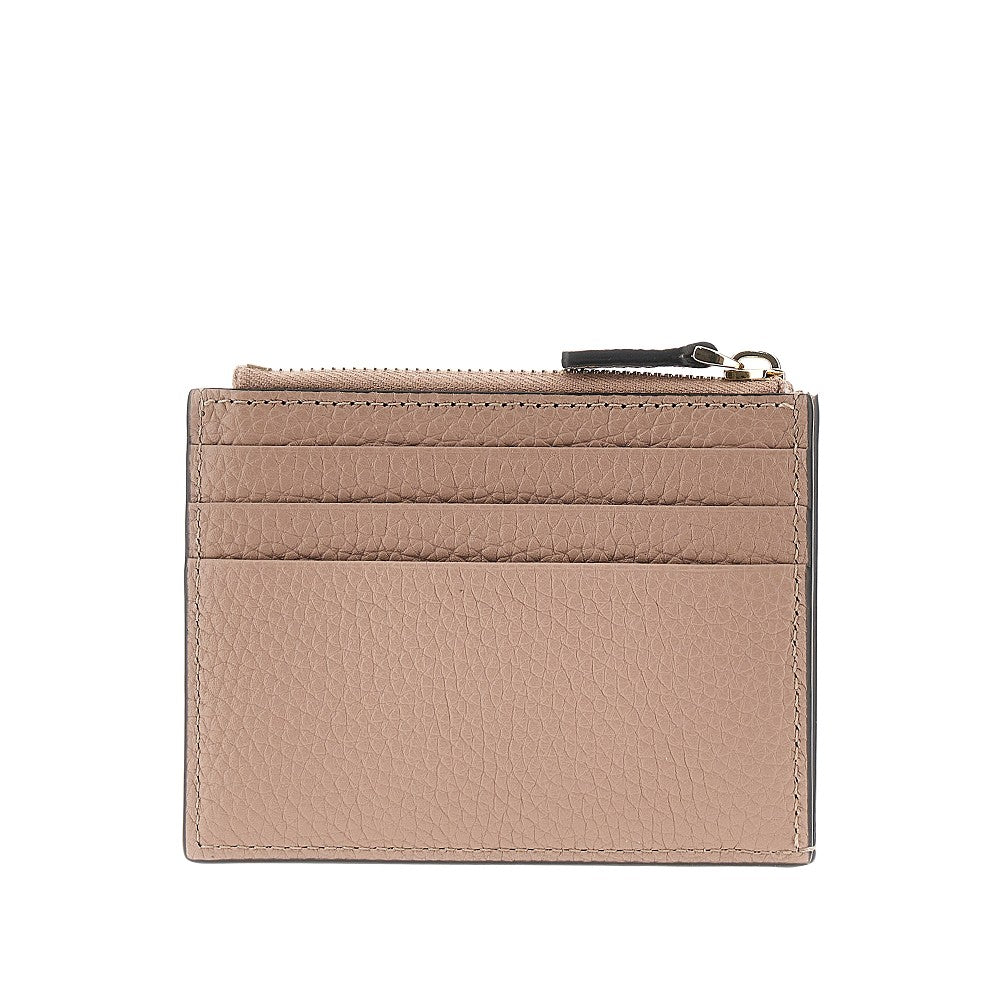rockstud grained leather coin purse