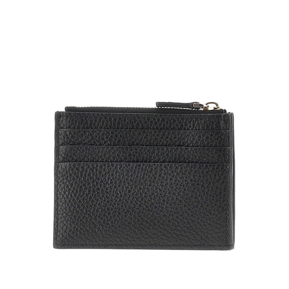 rockstud grained leather coin purse