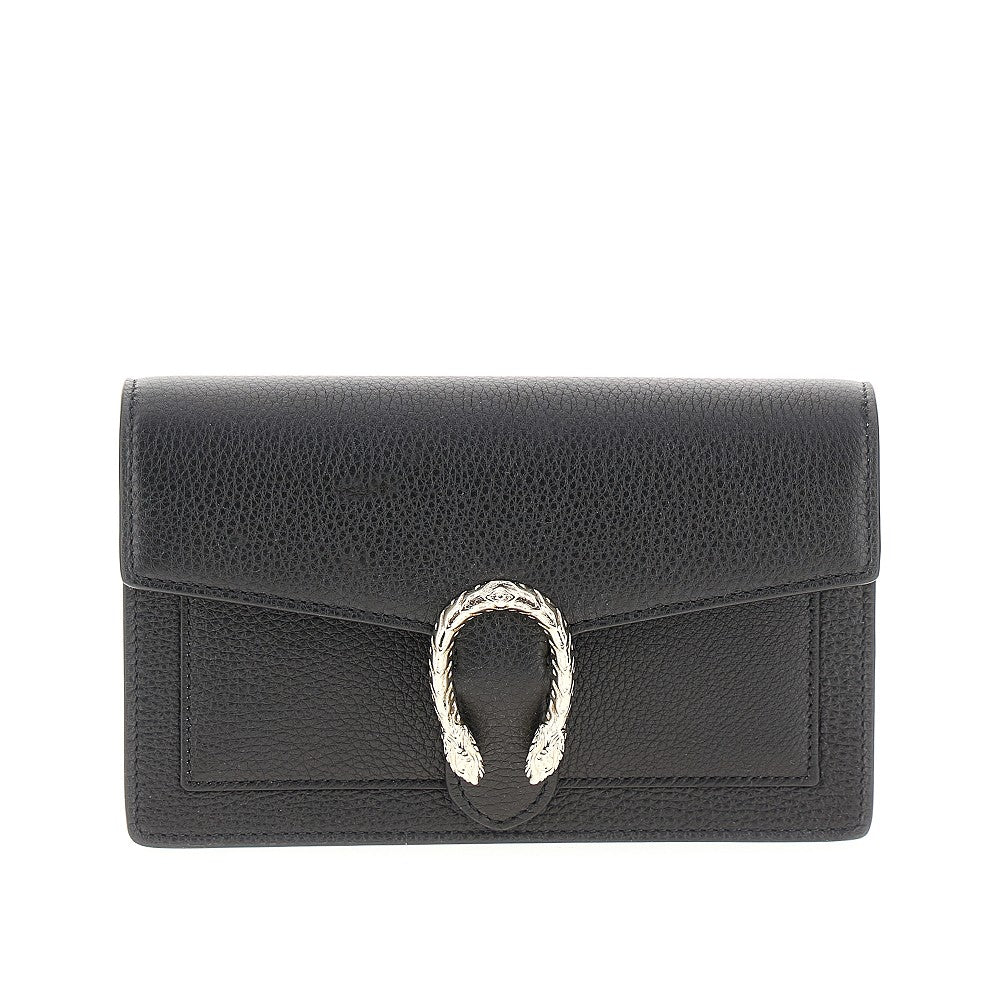 leather dionysus clutch with chain