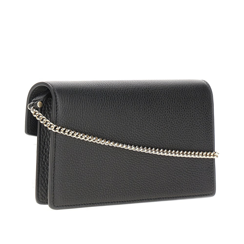 leather dionysus clutch with chain