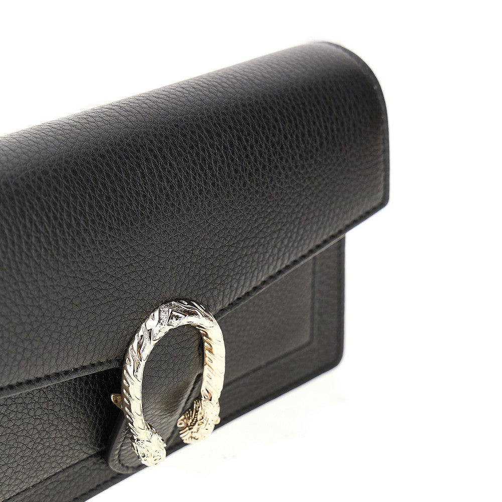 leather dionysus clutch with chain