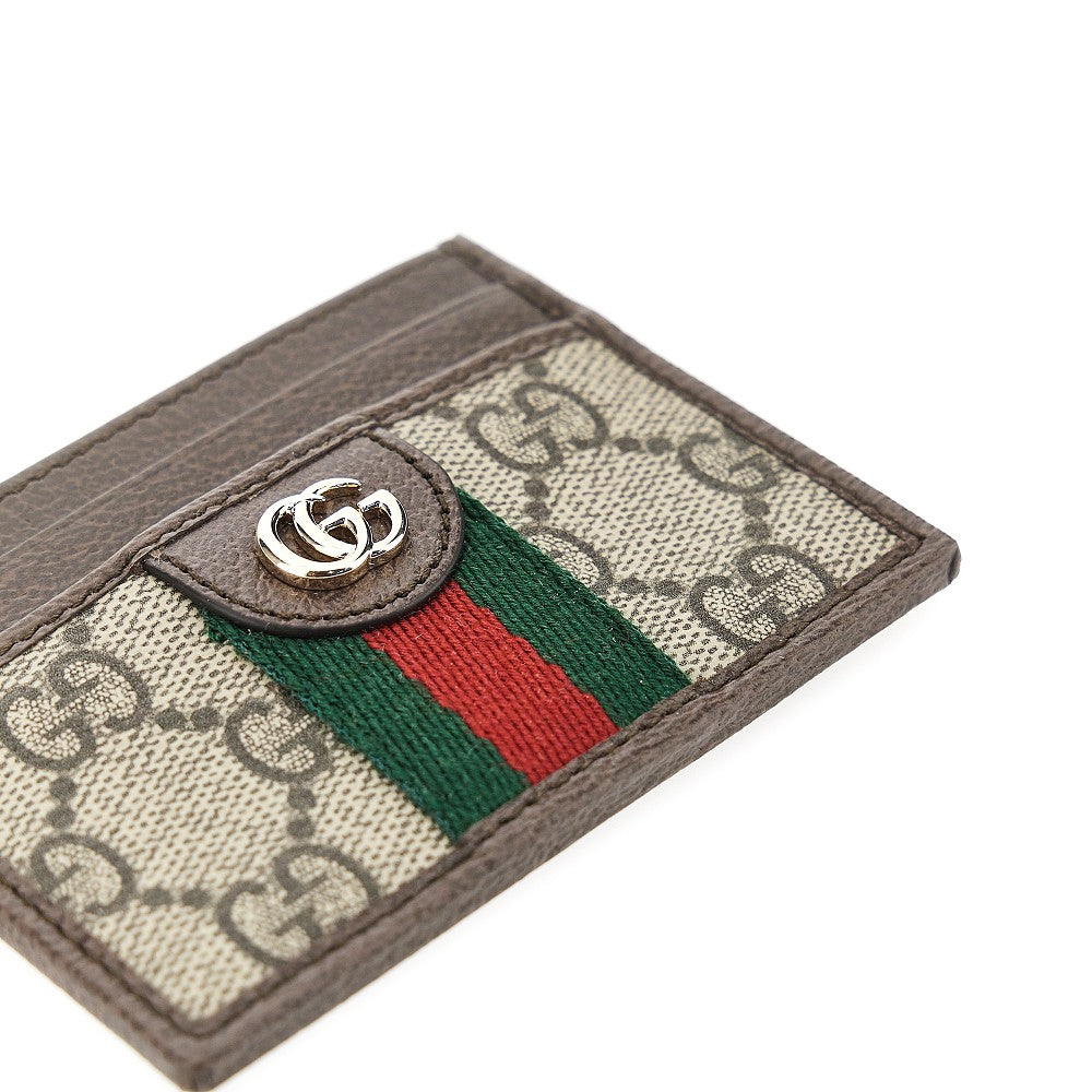 leather and gg supreme ophidia cardholder