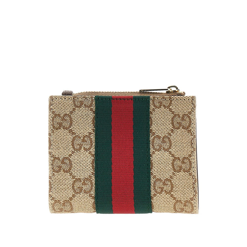 gg fabric wallet with web ribbon