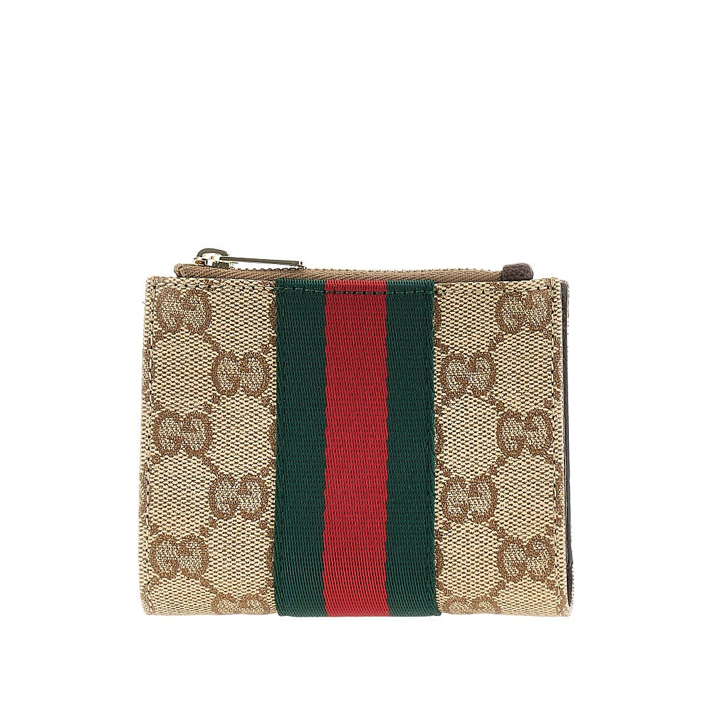 gg fabric wallet with web ribbon