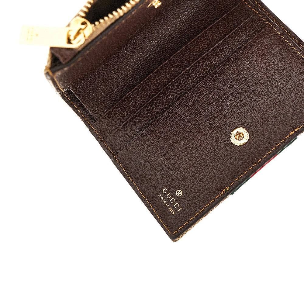 gg fabric wallet with web ribbon