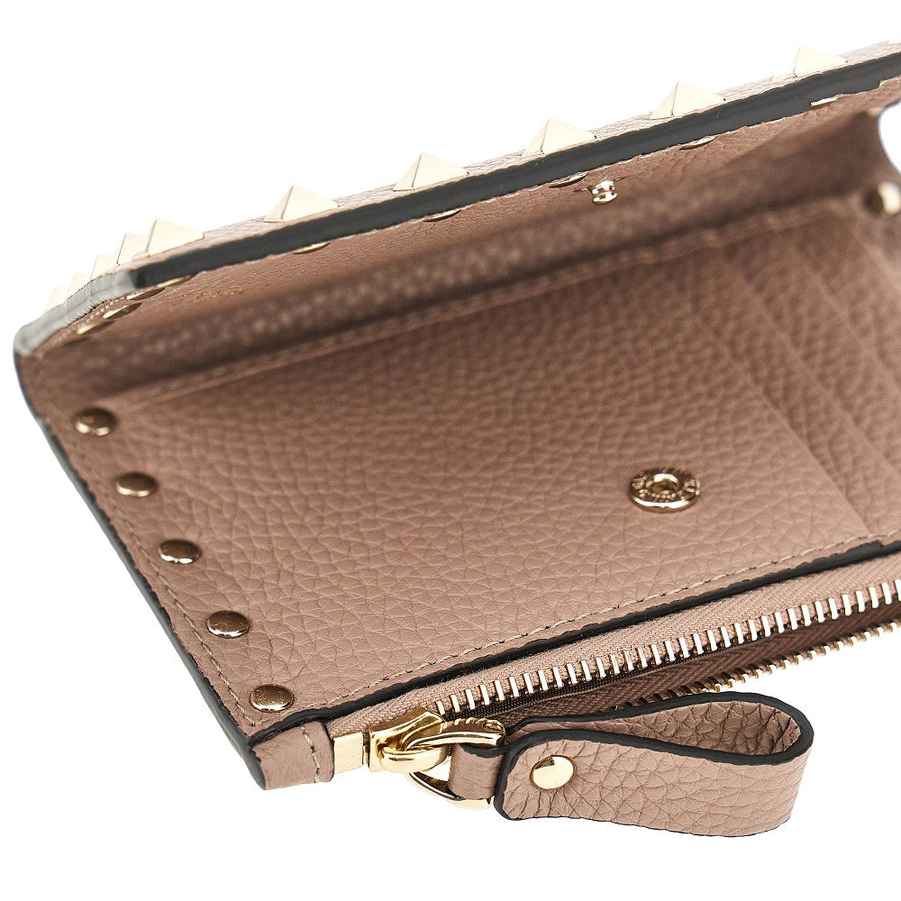 leather rockstud bi-fold carholder