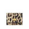 leopard-print leather french flap wallet