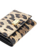 leopard-print leather french flap wallet
