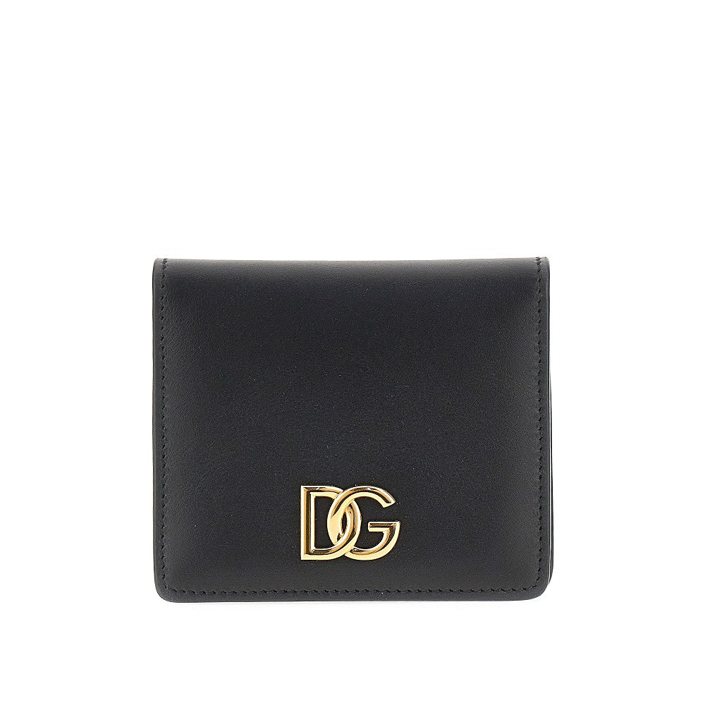 leather bi-fold cardholder with logo