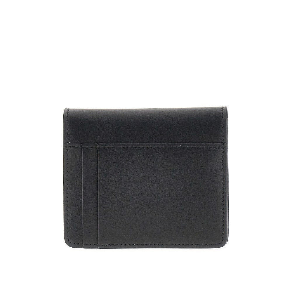 leather bi-fold cardholder with logo