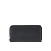 grained leather zip-around wallet