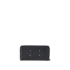 grained leather zip-around wallet