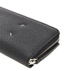 grained leather zip-around wallet