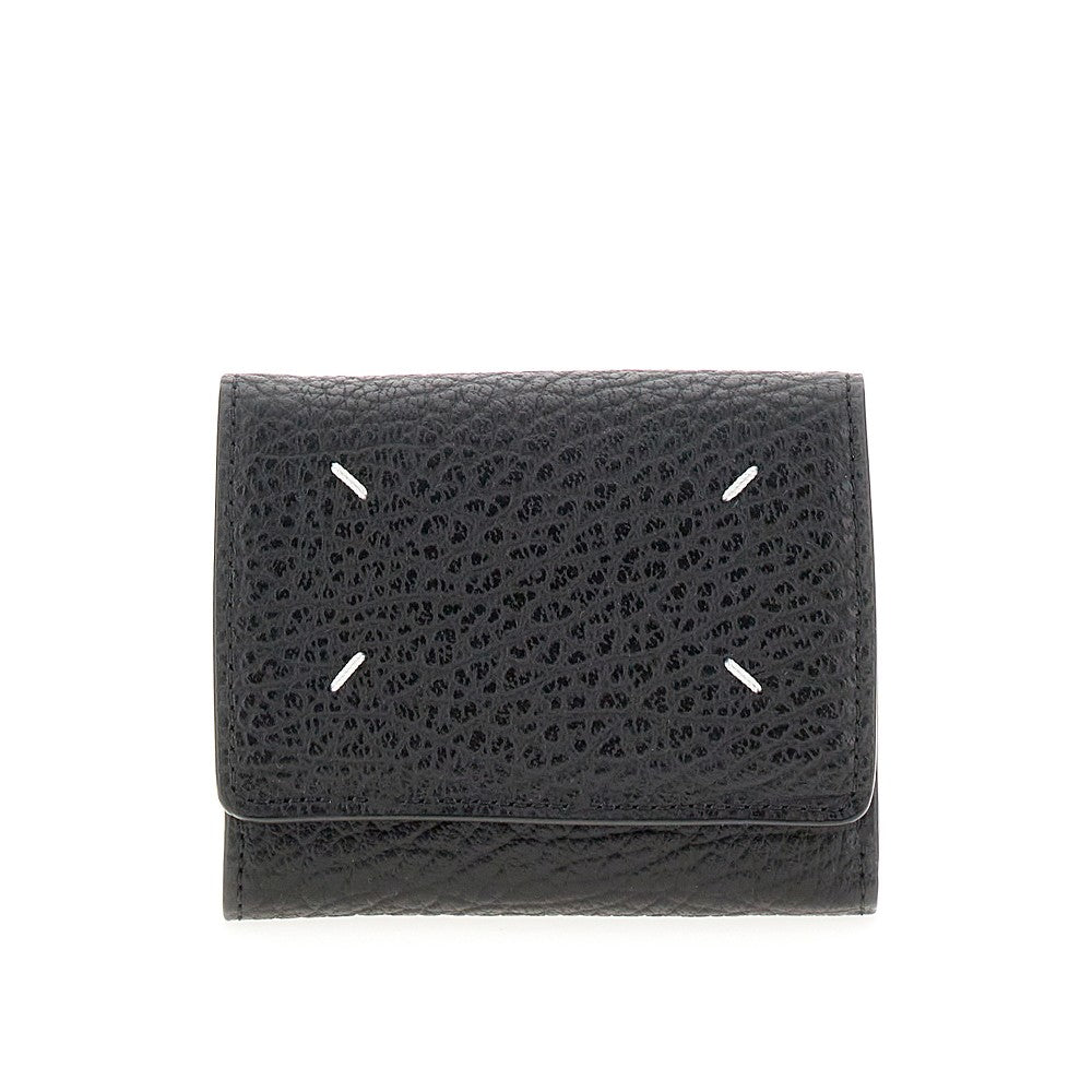 four stitches grain leather wallet