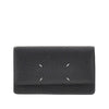 four stitches leather clutch with chain