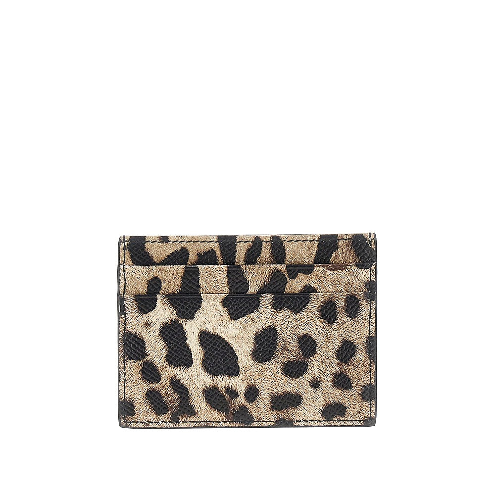 leopard-print leather cardholder
