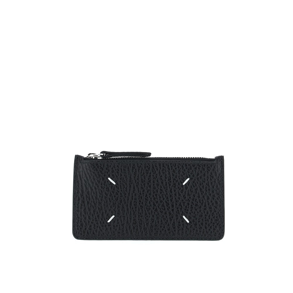 MAISON MARGIELA OS grained leather zippered cardholder