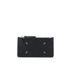 grained leather zippered cardholder