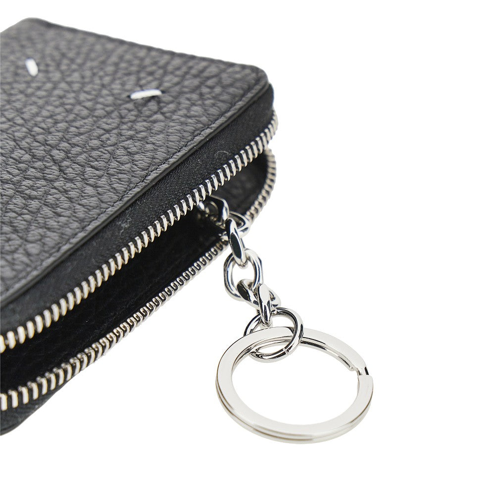 four stitches leather cardholder pouch