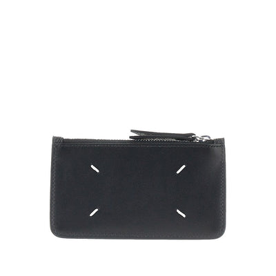 four stitches leather coin-holder pouch