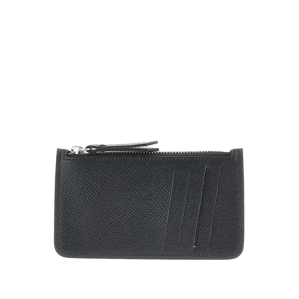 four stitches leather coin-holder pouch