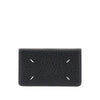 grained leather cardholder with flap
