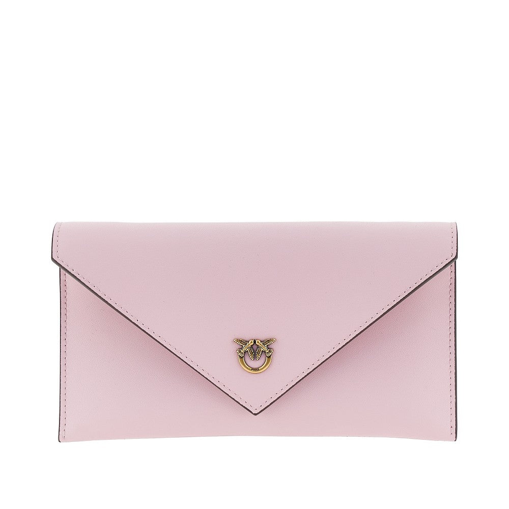 leather pouch with love birds logo