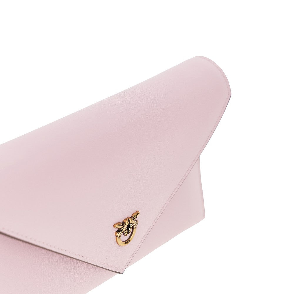 leather pouch with love birds logo