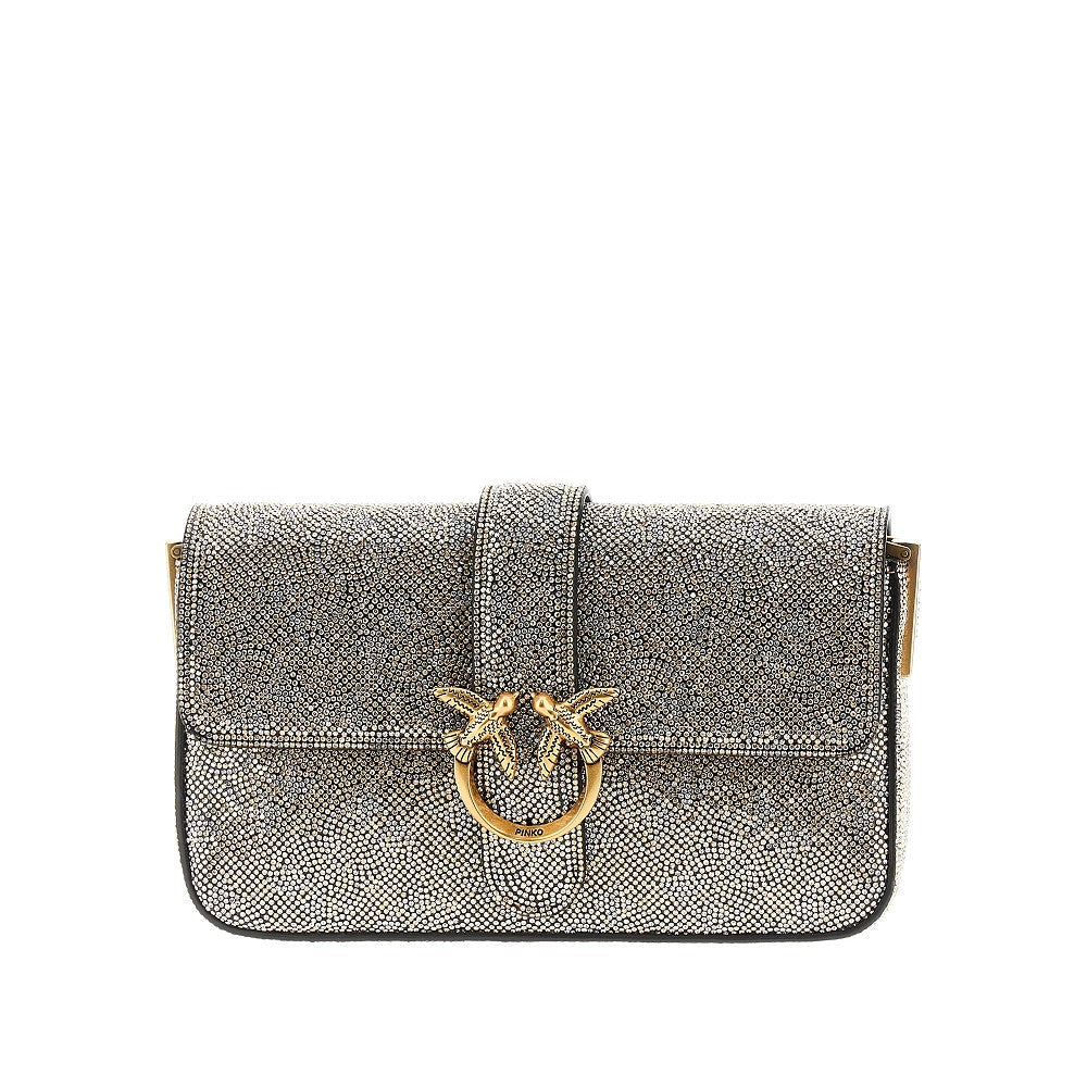 PINKO OS love one slouchy baby bag with rhinestone