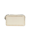 rockstud grained leather pouch