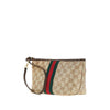 gg fabric small pouch with web ribbon