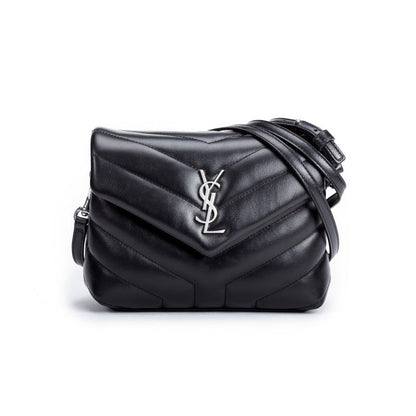 SAINT LAURENT Loulou Toy Black Leather Shoulder Bag