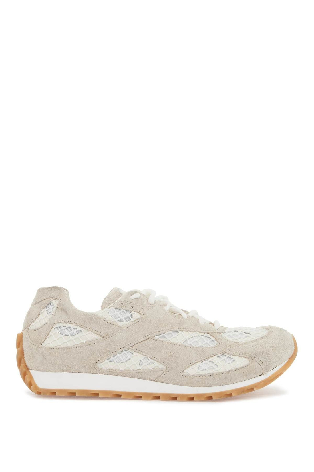 Bottega Veneta Suede And Mesh Orbit Sneakers In Italian 