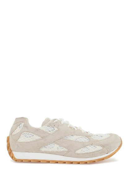 Bottega Veneta Suede And Mesh Orbit Sneakers In Italian 