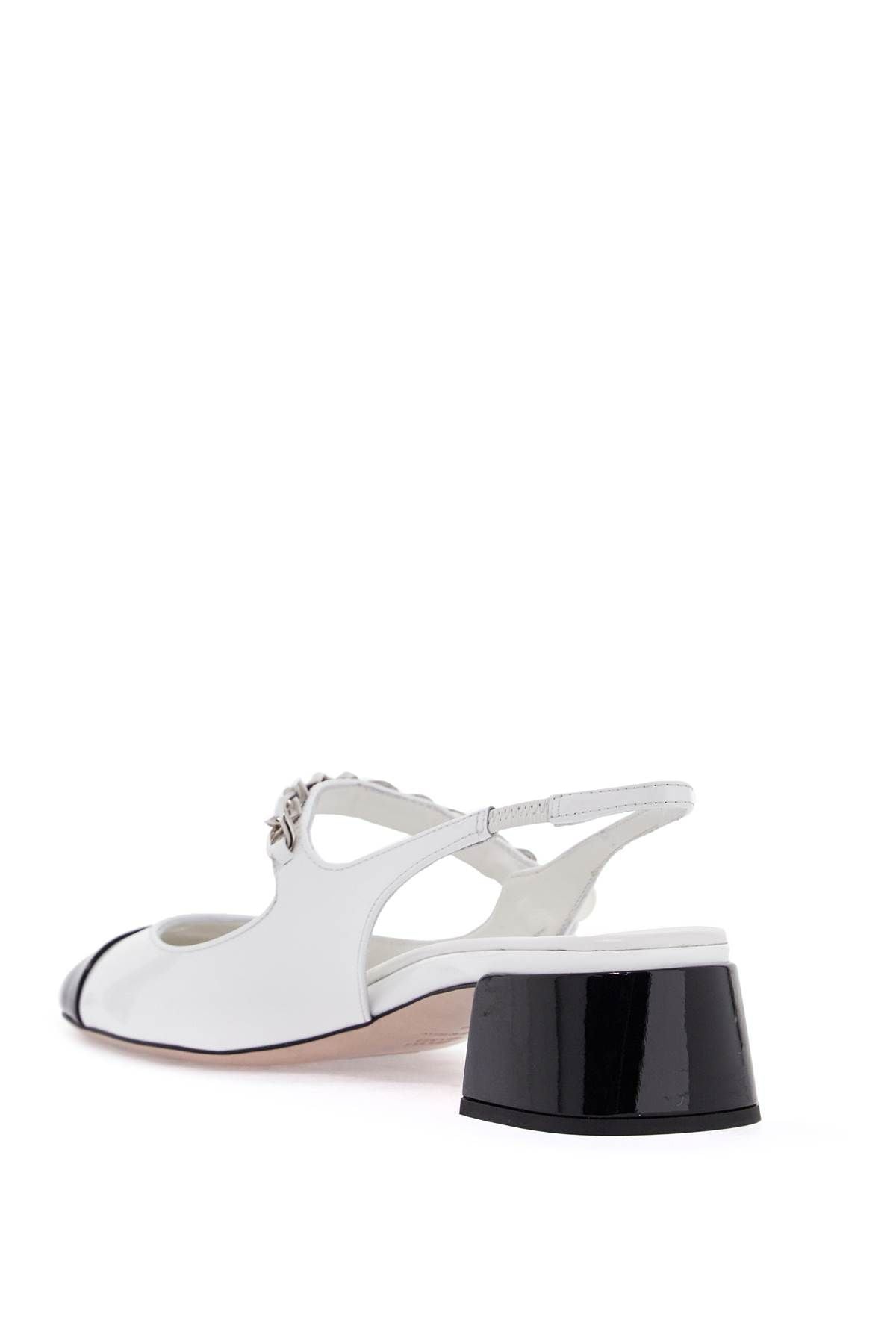 Two-tone Patent Leather Slingback D