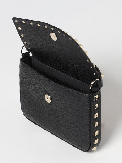 Rockstud Mini Pouch Black Leather Shoulder Bag