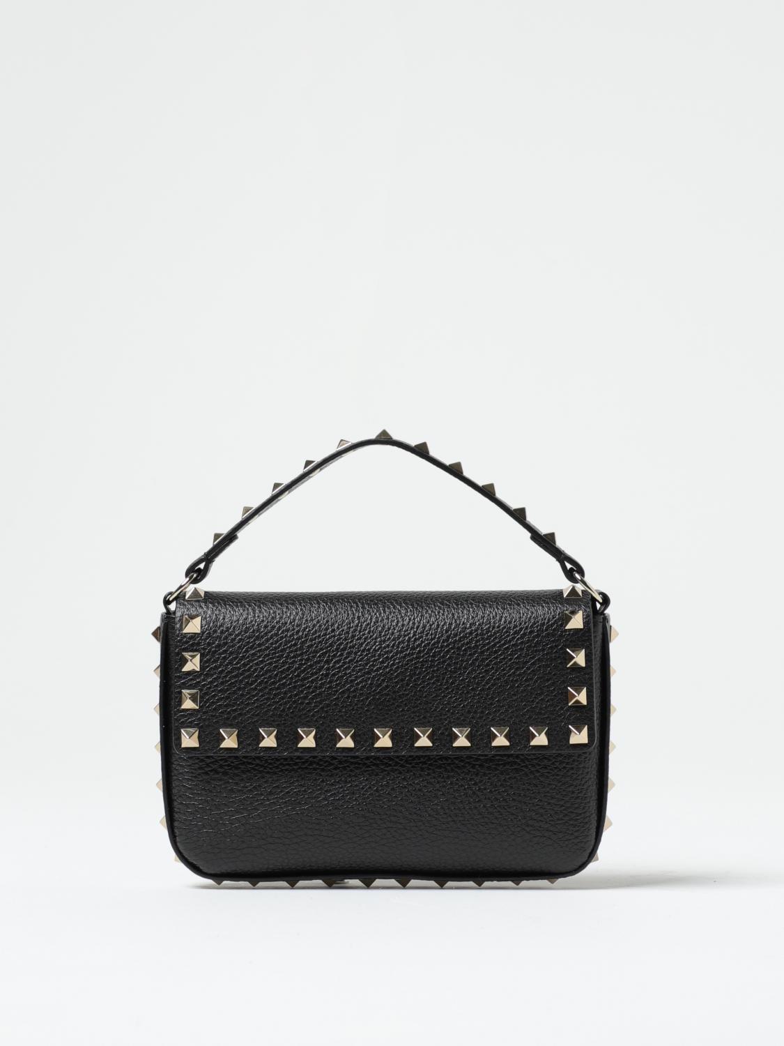 Rockstud 迷你袋装黑色皮革单肩包
