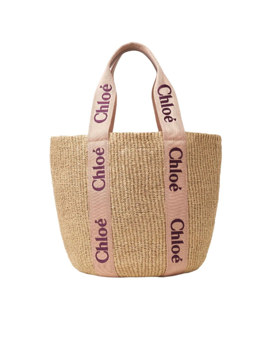 CHLOE Woody Large Raffia Basket Tote
