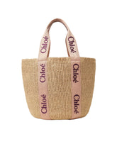 CHLOE Woody Large Raffia Basket Tote